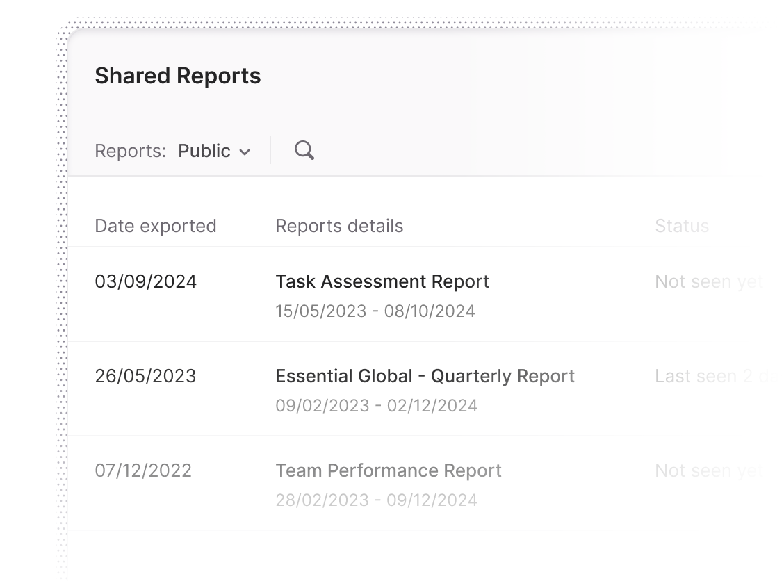 Share reports with clients